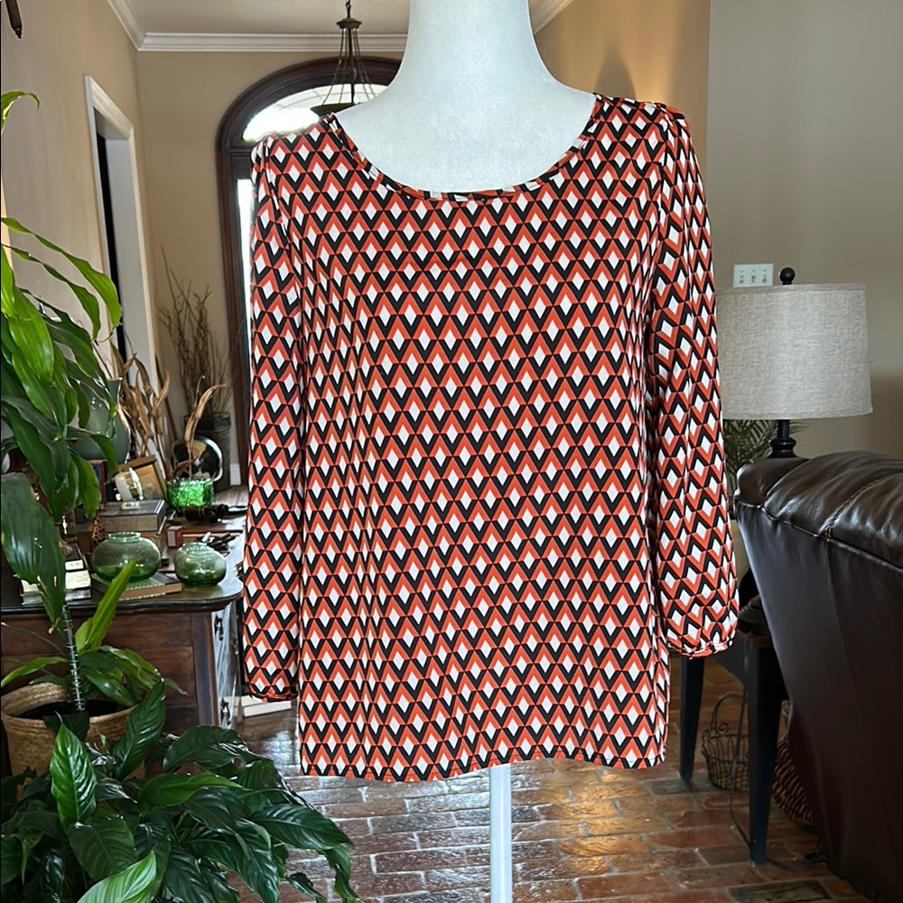 KLD signature Geometric Patterned Top szM